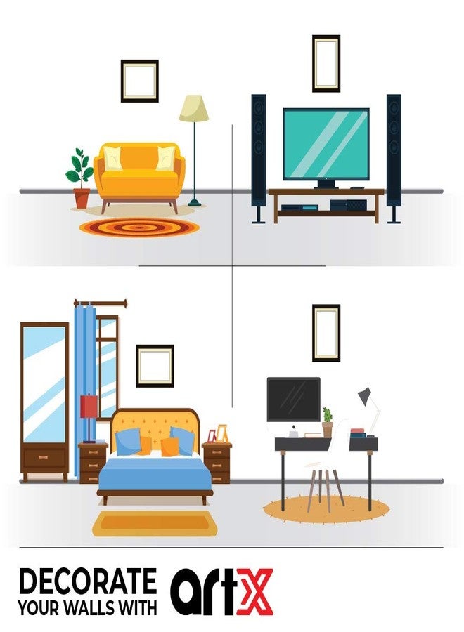 ArtX لوحة فنية هندية تقليدية متعددة الألوان مؤطرة من ArtX Wood، تصور بهاجوان رادها كريشنا (ناي كريشنا)، مقاس 18 × 23.5 بوصة، مجموعة من قطعة واحدة - Image 5