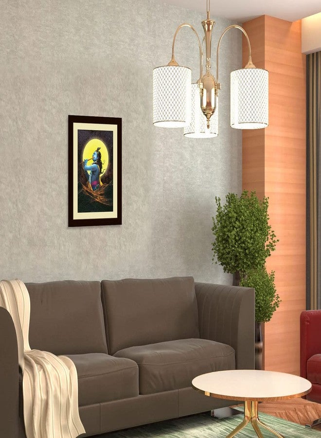 ArtX لوحة فنية هندية تقليدية متعددة الألوان مؤطرة من ArtX Wood، تصور بهاجوان رادها كريشنا (ناي كريشنا)، مقاس 18 × 23.5 بوصة، مجموعة من قطعة واحدة - Image 4