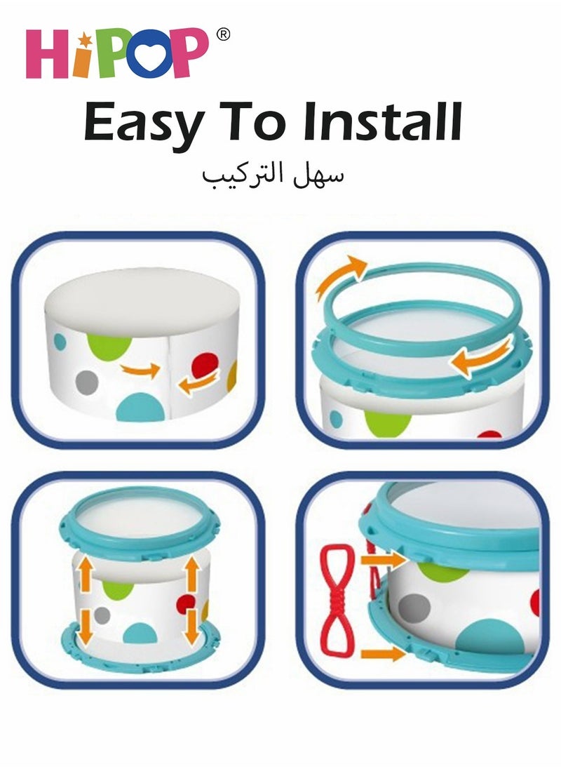هيبوب - مجموعة طبول لعبة موسيقية للأطفال الصغار ، ألعاب تعليمية في وقت مبكر - Image 1