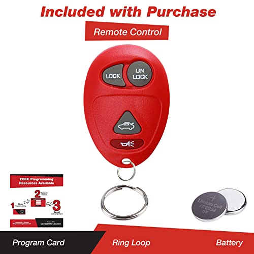 KeylessOption Keyless Entry Remote Control Car Key Fob Replacement for L2C0007T -Red - Image 2