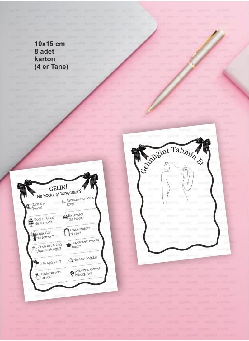 HSN - Guess the Wedding Dress and How Well Do You Know the Bride Bachelorette Bride Game Cards 8 Pieces - Image 1