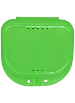 Generic Orthodontic Retainer Case, Denture Case, Dental Aligner Box Food-grade Material Anti-scratch Oral Supplies Mouth Guard Brace Teeth Mouth Tray Retainer Case for Teeth Green  - Image 1