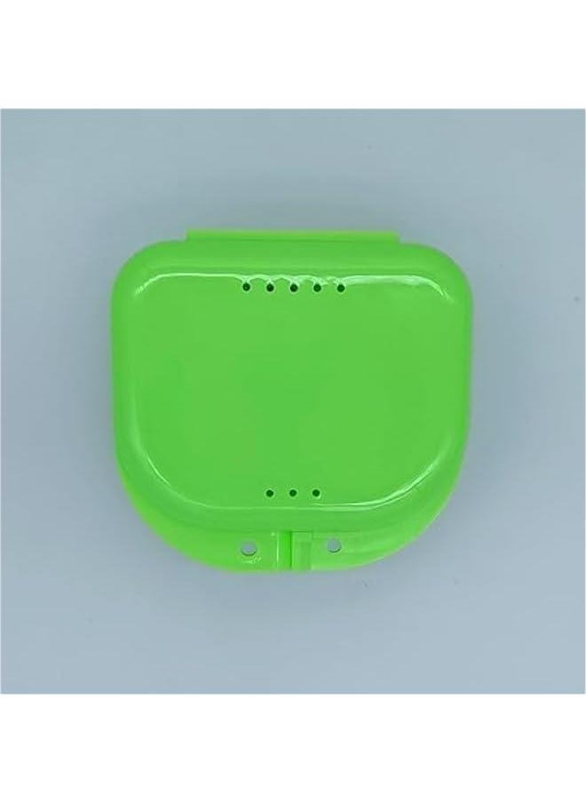 Generic Orthodontic Retainer Case, Denture Case, Dental Aligner Box Food-grade Material Anti-scratch Oral Supplies Mouth Guard Brace Teeth Mouth Tray Retainer Case for Teeth Green  - Image 2
