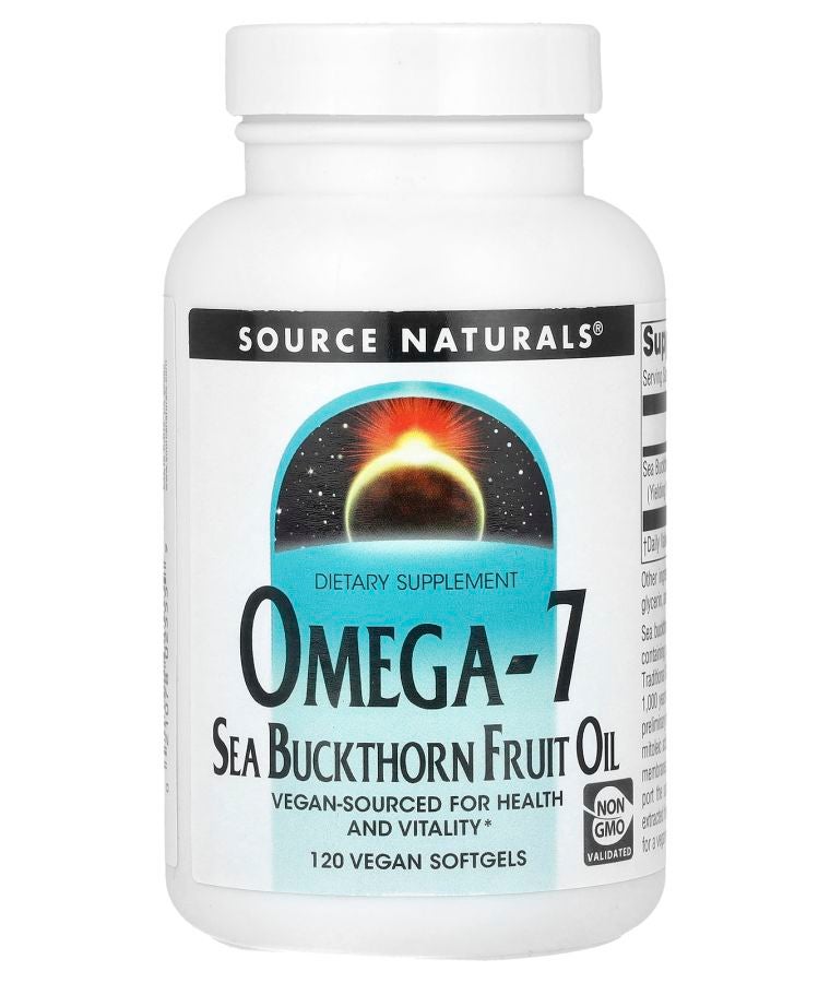 Omega-7 Sea Buckthorn Fruit Oil 500 mg 120 Vegan Softgels