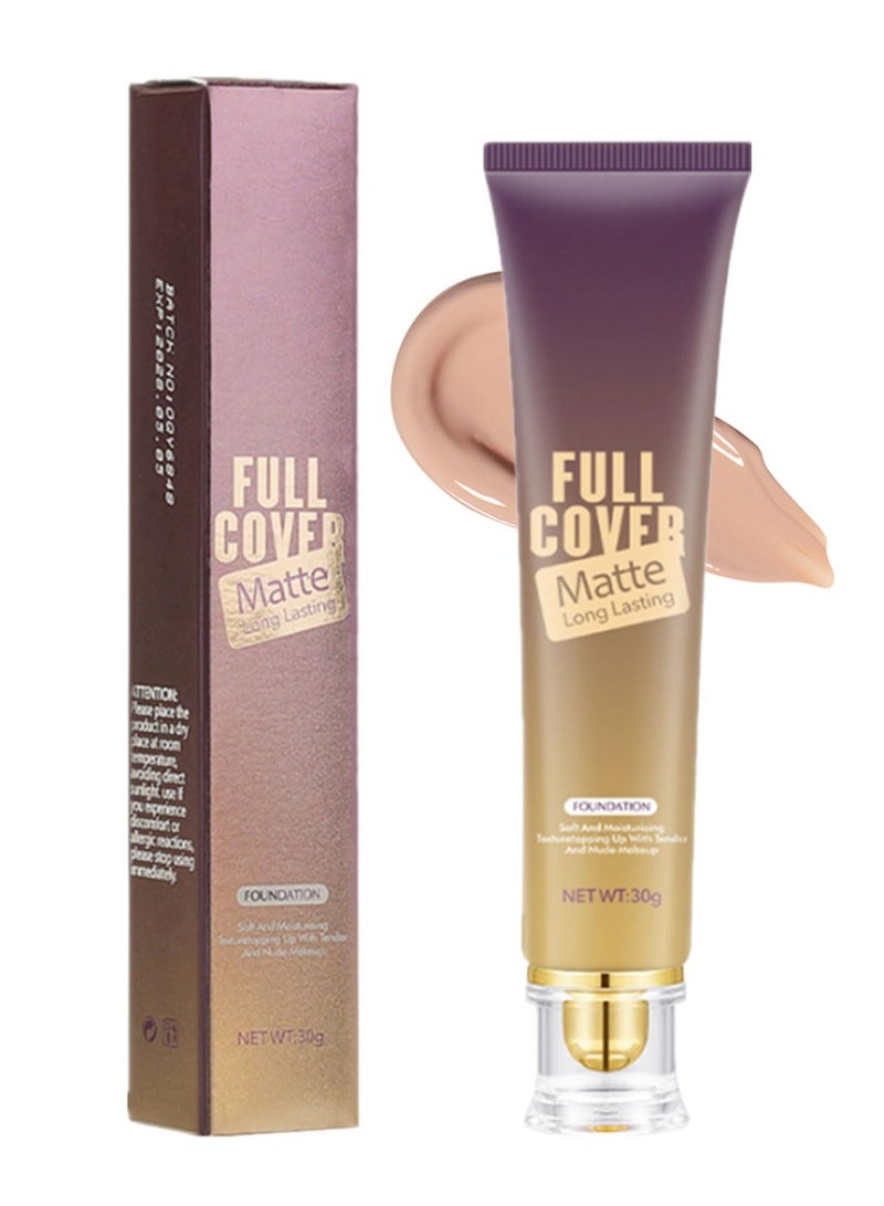 Excefore BB Cream Foundation, Even Skin Tone Color Correcting Cream Moisturizing Concealer Makeup Base, Full Coverage Foundation Anti-Redness Lightweight Smoothing Foundation, Natural - Image 1