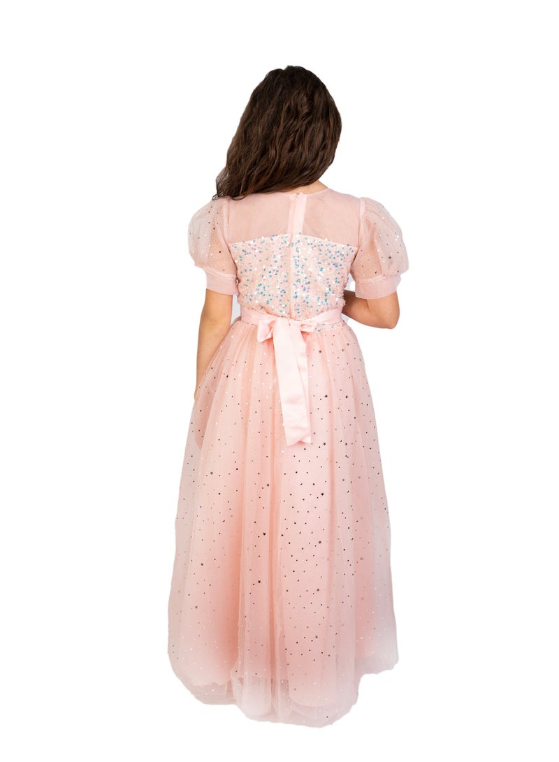 D'Daniela Pink Party Dress Sequin Stars - Image 4