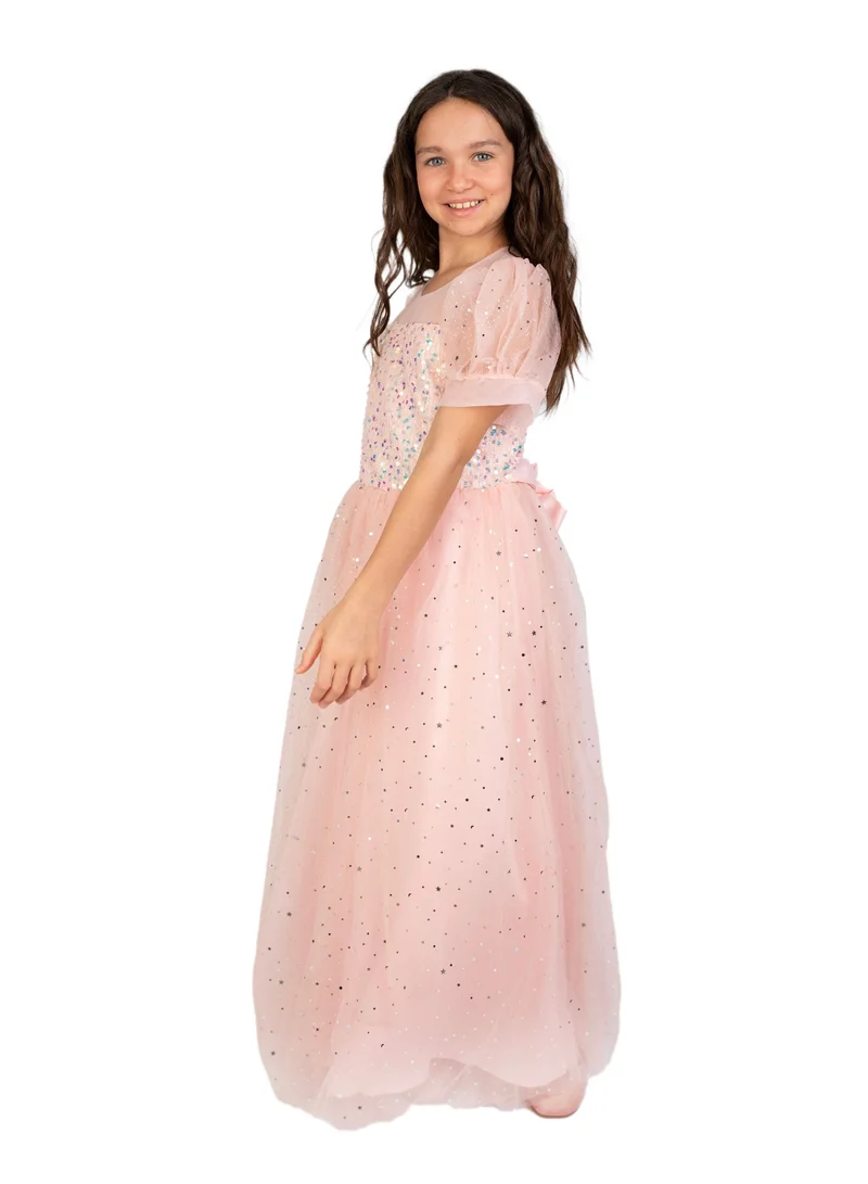 D'Daniela Pink Party Dress Sequin Stars