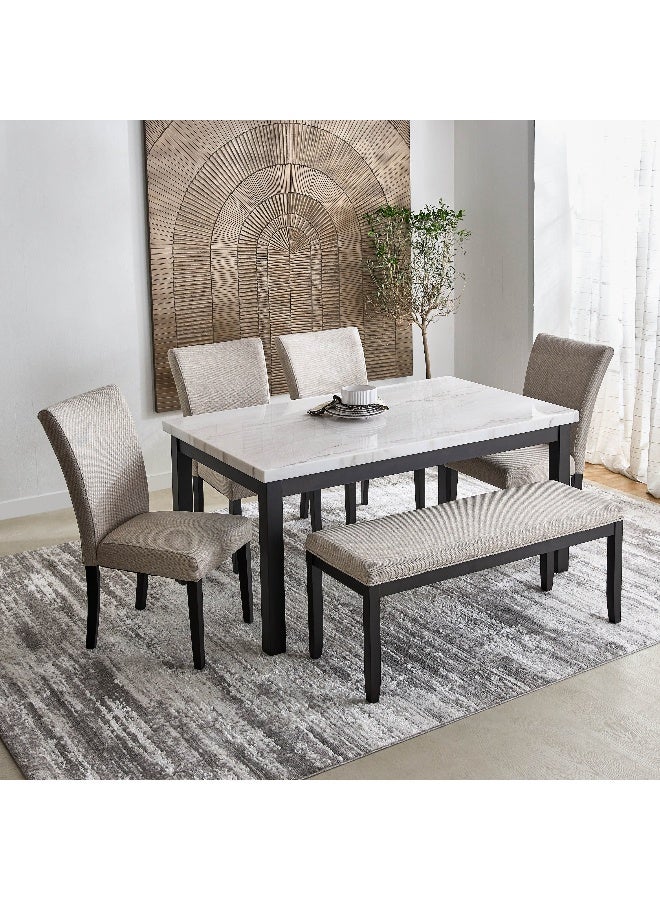 Home Box طقم طاولة طعام من الرخام الأصلي يتسع لـ 6 أشخاص في أورلاندو - Image 1