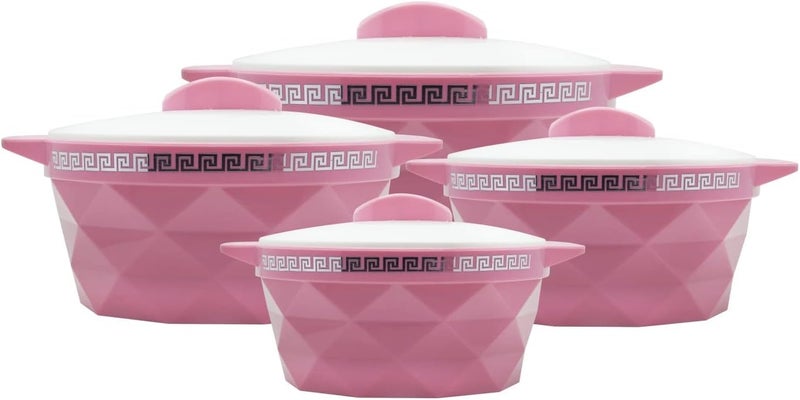 SELVEL Giving shape to life! DIAMOND CASSEROLE 4 PC Set (1000/1500/2000/3000 ML) PINK - Image 2