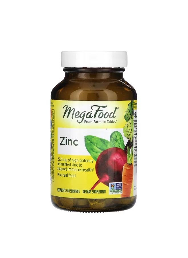 MegaFood Zinc 60 Tablets  - Image 1