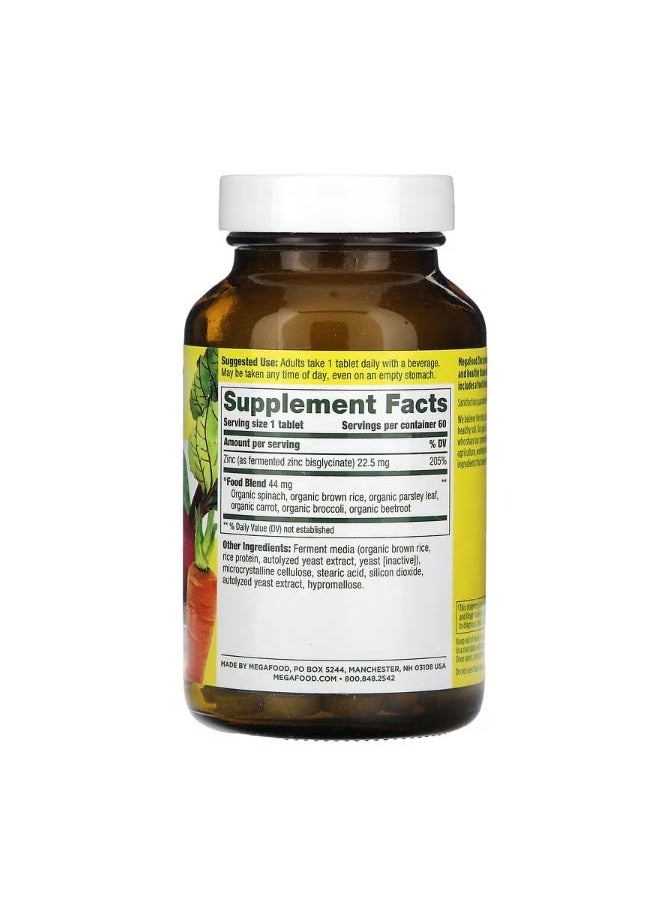 MegaFood Zinc 60 Tablets  - Image 2
