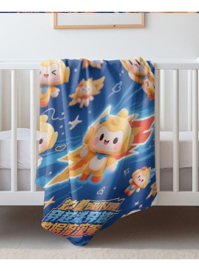 عام بطانية رقيقة من الفانيلا الكرتونية للأطفال والرضع (دافئة ومريحة، ومناسبة للنوم والألعاب) 70 سم * 100 سم