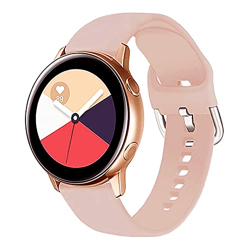 ACM Watch Strap Silicone Belt 20mm Compatible with Amazfit Gts 2 Mini Smartwatch Sports Hook Band Creame Pink - Image 2