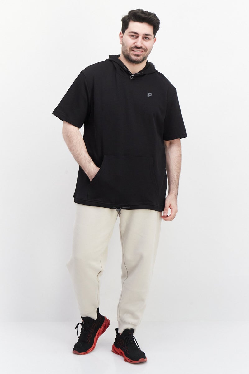 FILA Men Sportwear Fit Hood With Drawstring Outdoor Hoodies, Black - Image 2