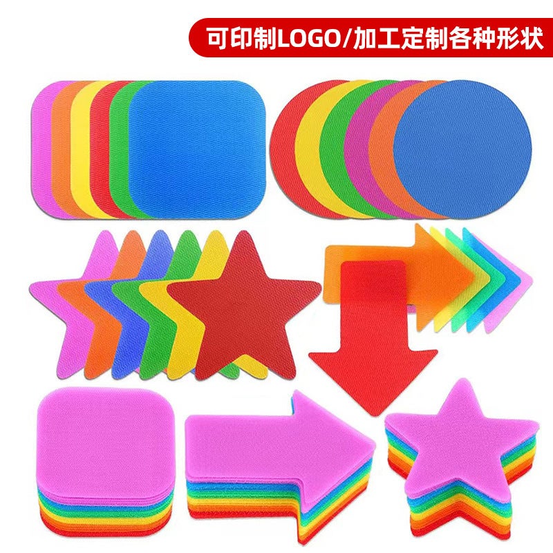 Carpet Marking Velcro Puzzle Game Kindergarten Student Training Fixed Point Marking Colorful Velcro Green 100mm green - Image 2