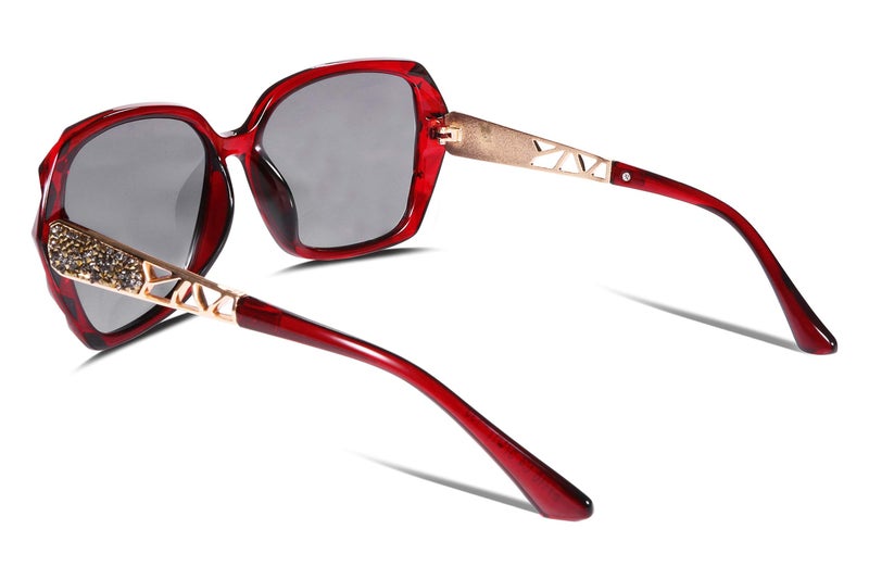 FEISEDY FEISEDY Polarized Women Square Sunglasses Sparkling Composite Shiny Frame B2289  - Image 5