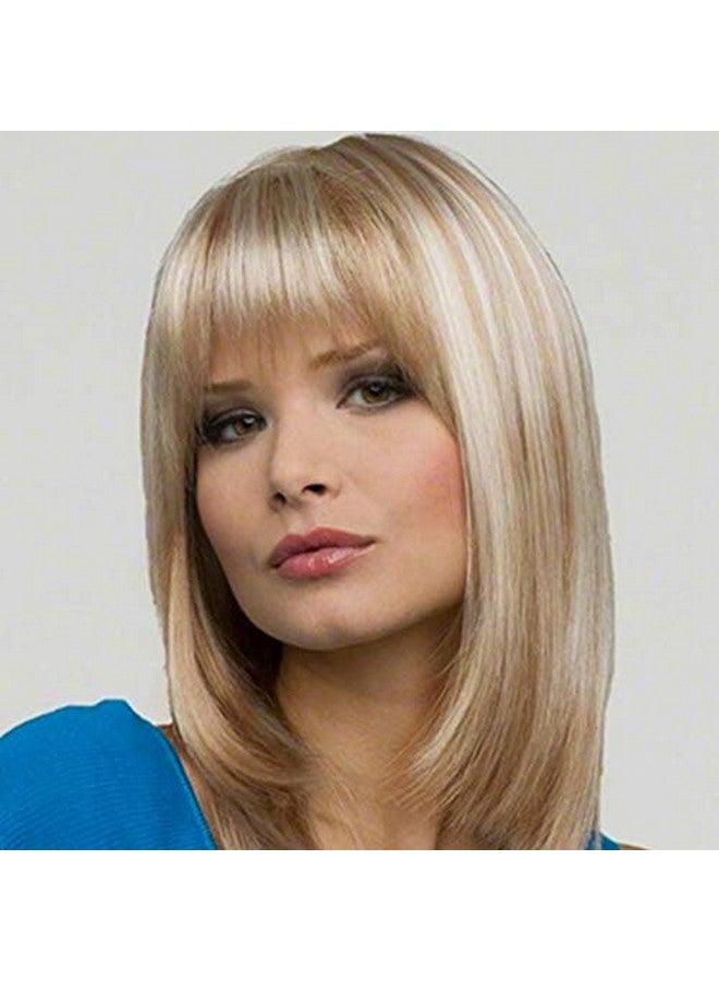 Swiking باروكة بوب شقراء للنساء مع غرة شعر مستقيم بطول الكتف شعر صناعي ناعم لحفلات الكوسبلاي (بوب مكس فضي) - Image 2