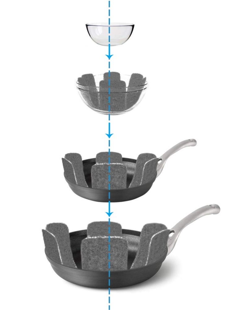 Bukela Pot and Pan Protectors, Set of 12 and 3 Different Size, Pot Dividers Pads/Stacking Pan Protectors/Pan Separators Pads for Protecting and Separating Pots and Pans - Image 2
