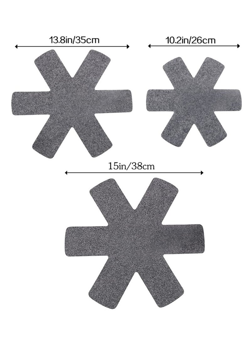 Bukela Pot and Pan Protectors, Set of 12 and 3 Different Size, Pot Dividers Pads/Stacking Pan Protectors/Pan Separators Pads for Protecting and Separating Pots and Pans - Image 3