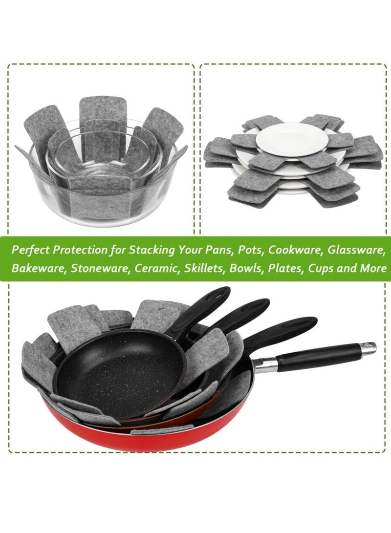 Bukela Pot and Pan Protectors, Set of 12 and 3 Different Size, Pot Dividers Pads/Stacking Pan Protectors/Pan Separators Pads for Protecting and Separating Pots and Pans - Image 5