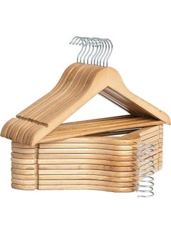 GoldenLike Wooden Hangers,Suit Coat Hangers 360°Swivel Clothes Hanger Solid Wood Coat Hangers with Non Slip Pant Bar & Notches Space Save(30 Pack)  - Image 1