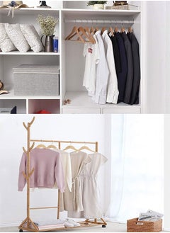 GoldenLike Wooden Hangers,Suit Coat Hangers 360°Swivel Clothes Hanger Solid Wood Coat Hangers with Non Slip Pant Bar & Notches Space Save(30 Pack)  - Image 3