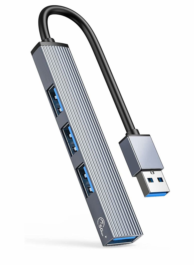 Captaintech Mini USB Hub Extensions, ORICO USB Splitter, 4 Port USB 3.0 Hub Expander, 2.0 Hub, USB Adapter Station, Ultra Slim Portable Data Hub Applicable for Laptop, iMac Pro, MacBook Air, Mac, Notebook PC - Image 1