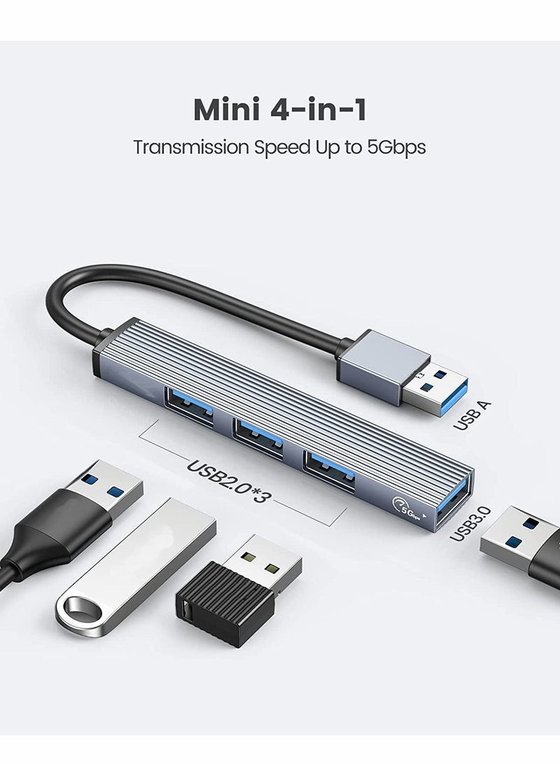 Captaintech Mini USB Hub Extensions, ORICO USB Splitter, 4 Port USB 3.0 Hub Expander, 2.0 Hub, USB Adapter Station, Ultra Slim Portable Data Hub Applicable for Laptop, iMac Pro, MacBook Air, Mac, Notebook PC - Image 2