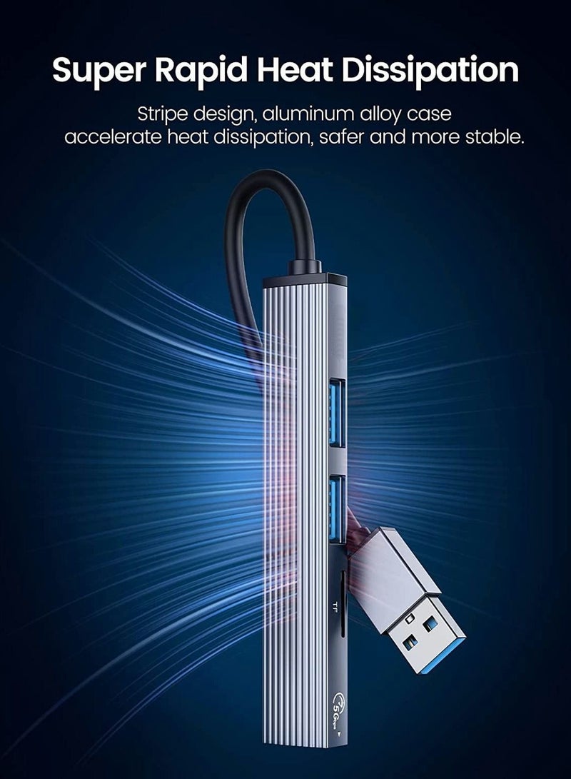 Captaintech Mini USB Hub Extensions, ORICO USB Splitter, 4 Port USB 3.0 Hub Expander, 2.0 Hub, USB Adapter Station, Ultra Slim Portable Data Hub Applicable for Laptop, iMac Pro, MacBook Air, Mac, Notebook PC - Image 4