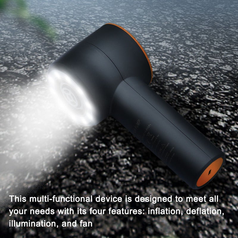 Multifunctional Portable Cordless Electric Inflator USB Rechargeable 5-in-1 Outdoor Inflatable and Vacuum Pump Handheld Mattress Inflator Vacuum Pump with Light and Fan Function - Image 2