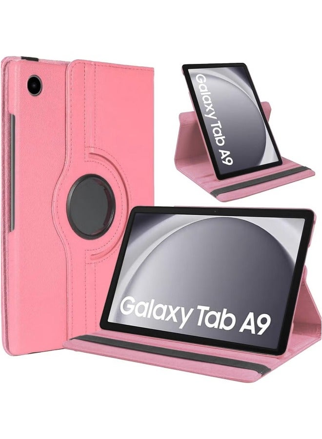 Case for Samsung Galaxy Tab A9 Case 8.7 inch 2023 (SM-X110/X115/X117) 360° Rotating Book Cover Protective Case with Auto Wake/Sleep for Galaxy Tab A9 (Pink) - Image 1