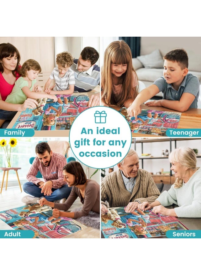 1000-pieces ice cream girl and dog dessert shop puzzle - Fun puzzle, suitable for creative challenges for children and adults. - Image 4