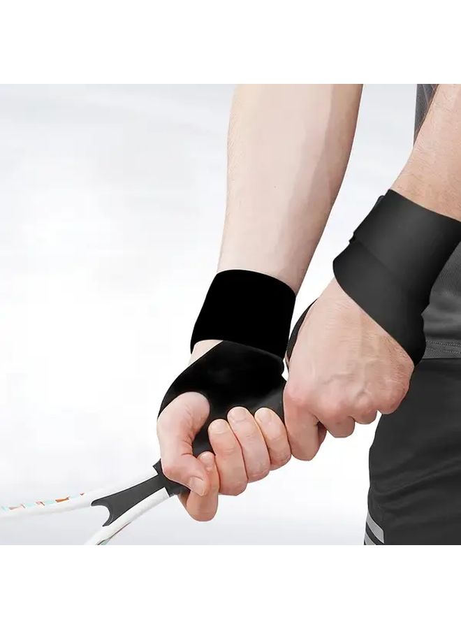 Black Adjustable Wrist Compression Support Brace For Fitness Weightlifting Tennis - Image 1
