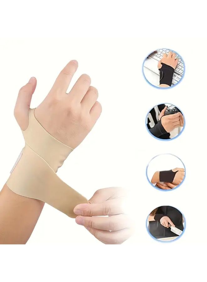 Black Adjustable Wrist Compression Support Brace For Fitness Weightlifting Tennis - Image 3