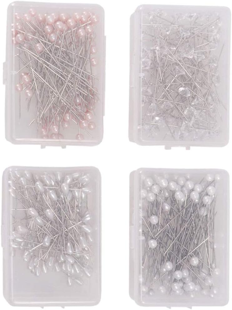 klarako 400Pcs Head Pins Crystal Pearl Floral Bouquet Pins Straight Quilting Pins for DIY Wedding Decor Corsages Pins Sewing Crafts - Image 3