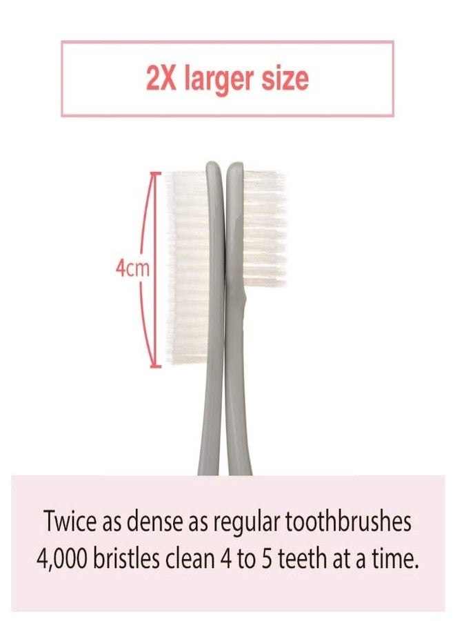 Samjung Wangta Soft Toothbrush, 6 Pack (Stone White) - Best Manual Toothbrush for Maximum, Efficient Cleaning and Sensitive Gums and Teeth - Image 2