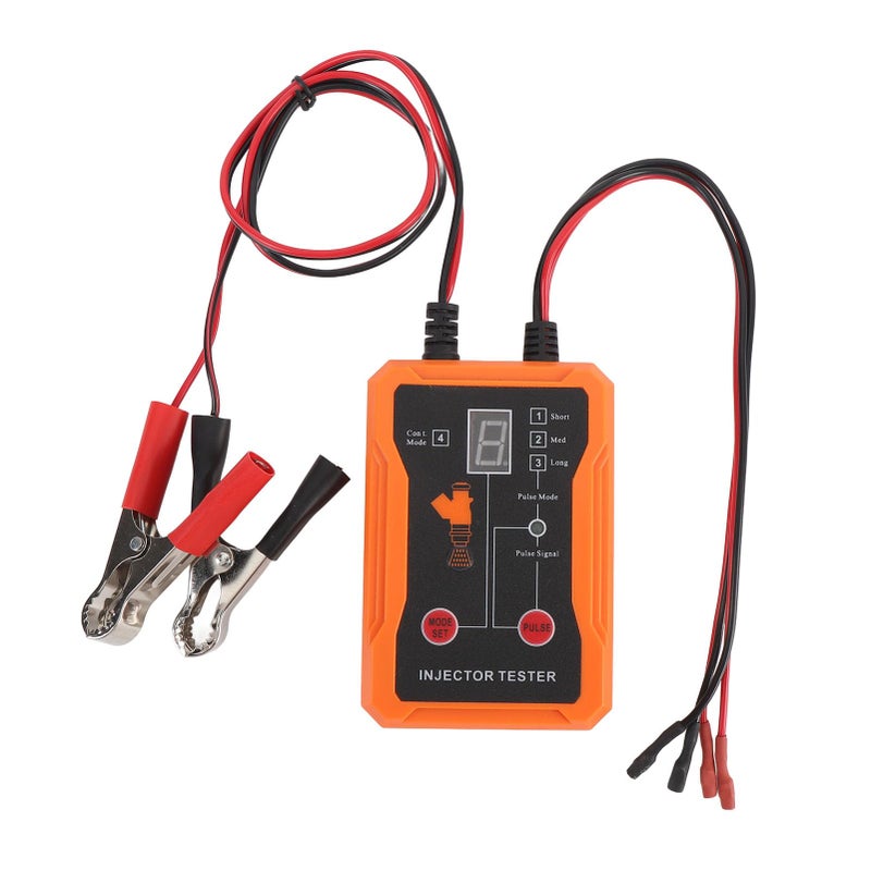 Orange Fuel Injector Tester 12V 4 Pulse Modes LED Display Motorcycle Nozzle Diagnostic Kit - Image 2
