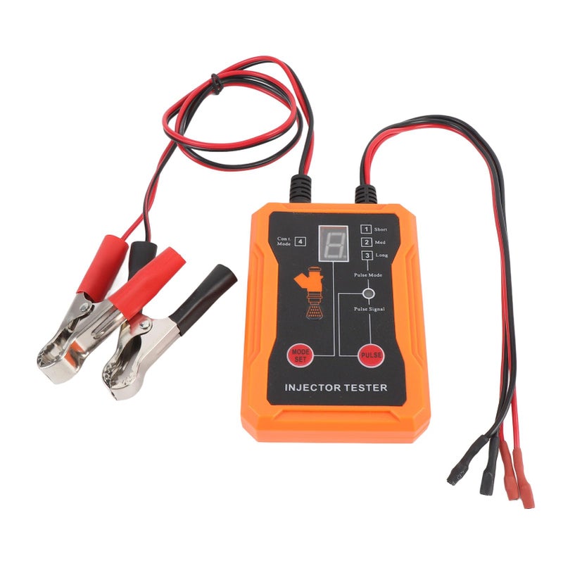 Orange Fuel Injector Tester 12V 4 Pulse Modes LED Display Motorcycle Nozzle Diagnostic Kit - Image 4