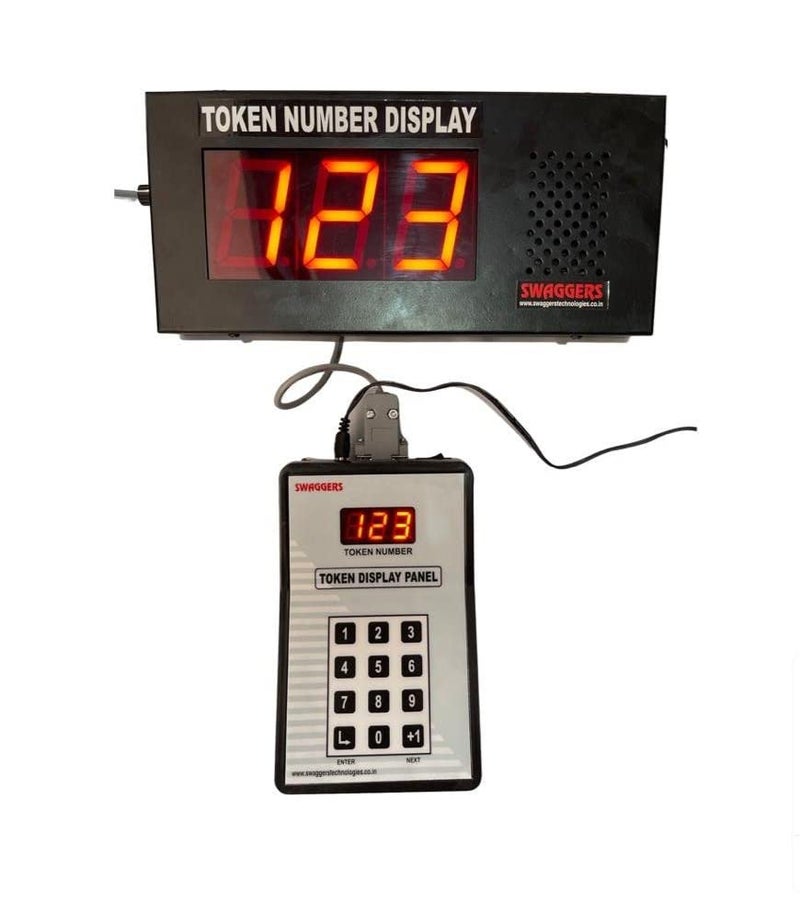 swaggers Prime Digital Indian Token Display Machine with Voice Hindi & English Language - 5 Meter Connecting Wire For Post Office/Banks/Office/Holes/Retail Counters/etc |1 year Warranty - Image 1