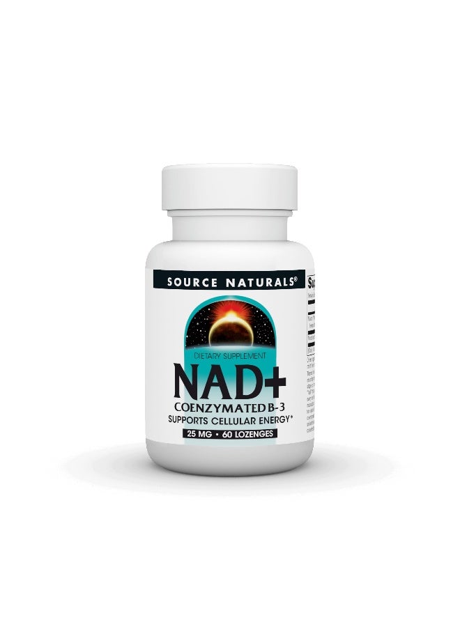 Source Naturals NAD+، ب-3 المساعد الإنزيمي، يدعم الطاقة الخلوية*، 25 ملغ - 60 حبة مصاصة - Image 1