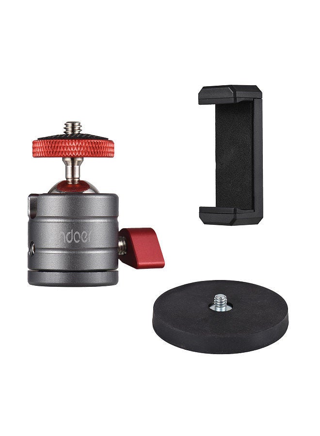 ANDOER Andoer Mini Ball Head 360° Rotatable Ballhead Tripod Mount Aluminum Alloy with Magnetic Base Phone Holder Replacement for iPhone 14/13/12/11 Huawei Samsung Smartphone  - Image 1
