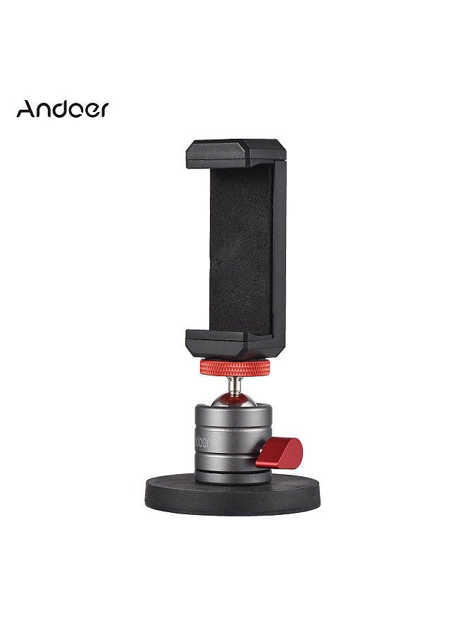 ANDOER Andoer Mini Ball Head 360° Rotatable Ballhead Tripod Mount Aluminum Alloy with Magnetic Base Phone Holder Replacement for iPhone 14/13/12/11 Huawei Samsung Smartphone  - Image 3