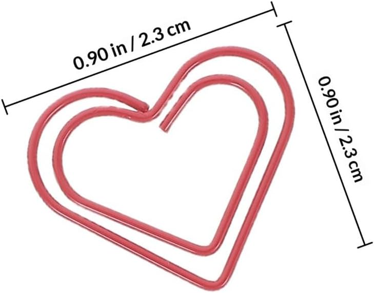 100pcs Heart Shaped Metal Paper Clips (Green, Purple, Red, Gold, Rose Gold) for Office, School, and Home Organization Supplies - Image 2