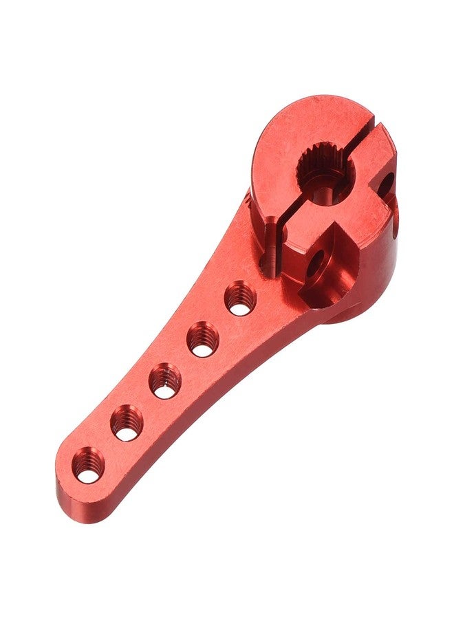 MECCANIXITY 4 Pcs Aluminum Servo Horn Long 25T 25 Teeth Steering Arm 46mm Length Red for DIY RC Car/Boat/Airplanes Boat Model with 2 Pcs Screws - Image 4