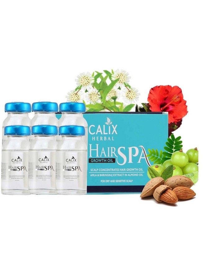 Calix Herbal Organic Hair Growth Oil Ayurvedic Hairspa For Complete Hair Treatment With Bhringraj Extracts Almond & Amla Oil 8Ml X 6 - Image 1