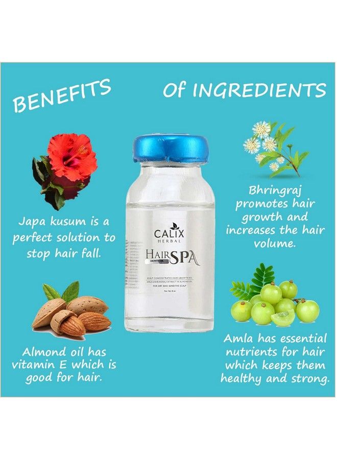 Calix Herbal Organic Hair Growth Oil Ayurvedic Hairspa For Complete Hair Treatment With Bhringraj Extracts Almond & Amla Oil 8Ml X 6 - Image 4