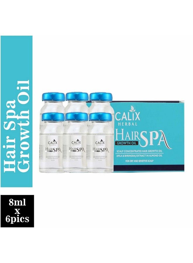Calix Herbal Organic Hair Growth Oil Ayurvedic Hairspa For Complete Hair Treatment With Bhringraj Extracts Almond & Amla Oil 8Ml X 6 - Image 3