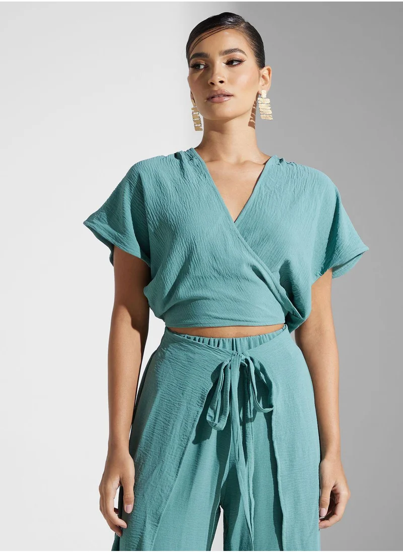 Golden Apple Surplice Neck Jumpsuit