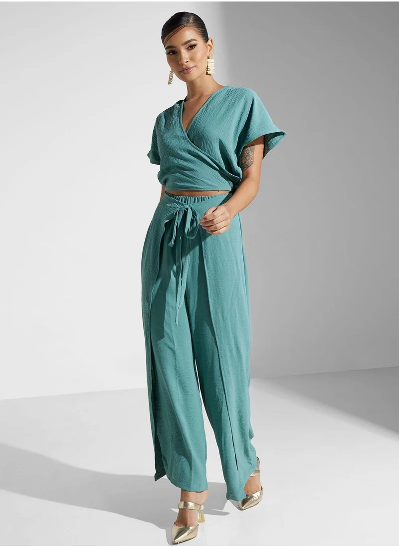 Golden Apple Surplice Neck Jumpsuit