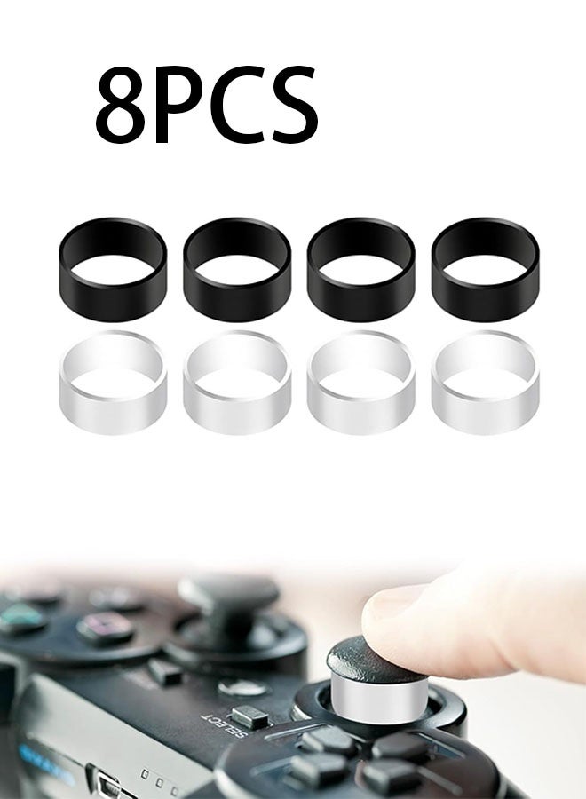 حماية عصا التحكم 8 قطع، حلقة حماية غير مرئية للعصا المطاطية متوافقة مع Steam Deck وXbox وSwitch Pro وPS5 وPS4 (أبيض، شفاف) - Image 1